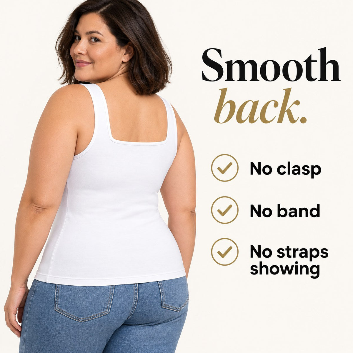 Bra-Free Tank smooth back: no clasp, no band