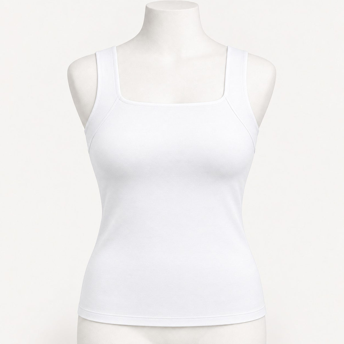 White Bra-Free Tank, front